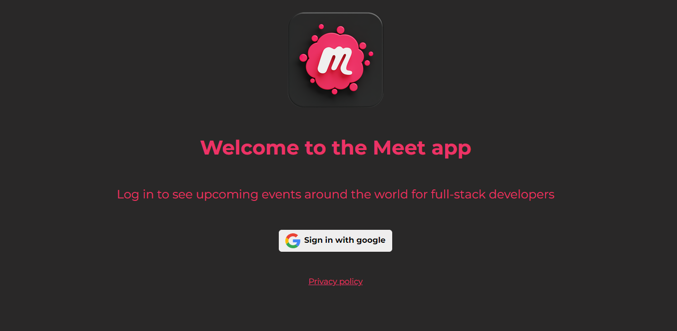 Screenshot of the Meet application.